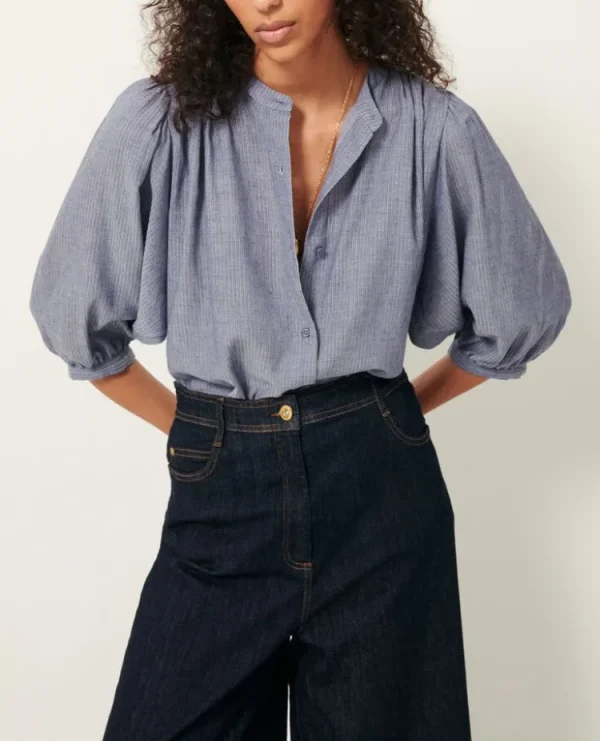 Sessun A View Blouse Chambray+Blue Fashion