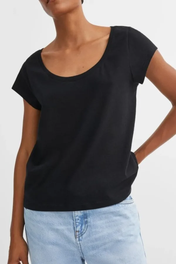 Skall Studio Andy Wide Neck Tee Black Clearance