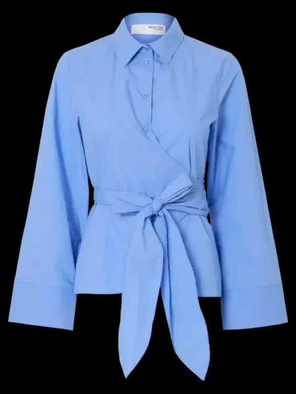 Selected Femme Aviana Top Cornflower+Blue Sale