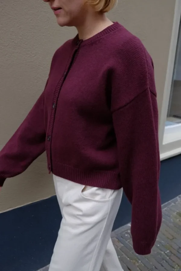 Gris Barthou Cardigan Burgundy New