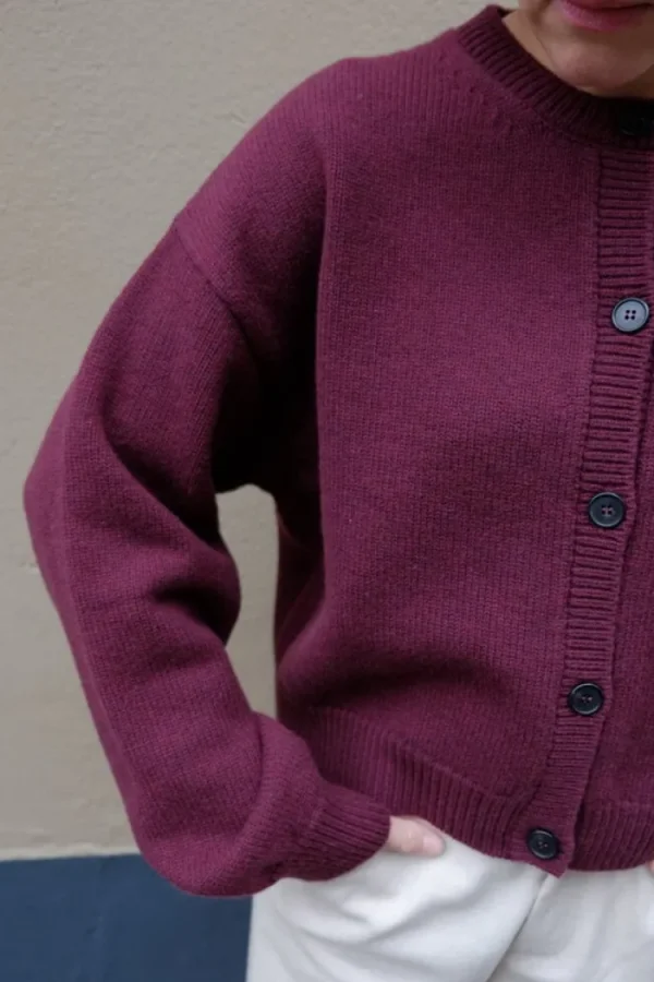 Gris Barthou Cardigan Burgundy New