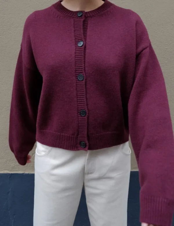 Gris Barthou Cardigan Burgundy New