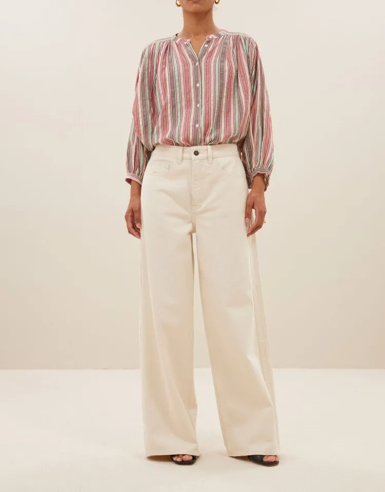 becky_blouse_1.webp By Bar Becky Blouse Multi+Stripe Hot