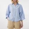 Knit-ted Bette Blouse Light+Blue Clearance