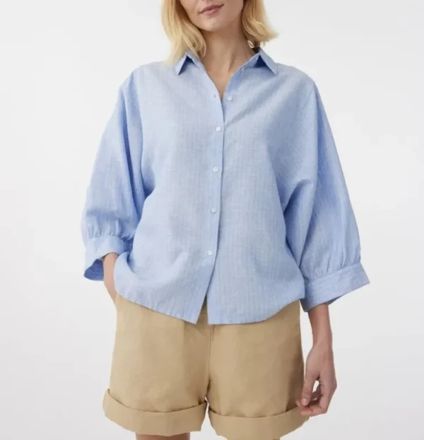 Knit-ted Bette Blouse Light+Blue Clearance