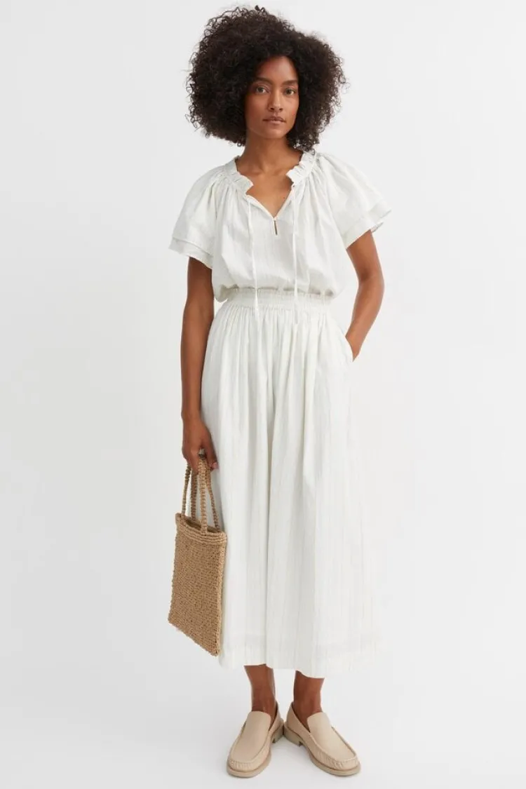 dagny_skirt_0.webp Skall Studio Dagny Skirt White+Yellow+Dobby+Stripe Clearance