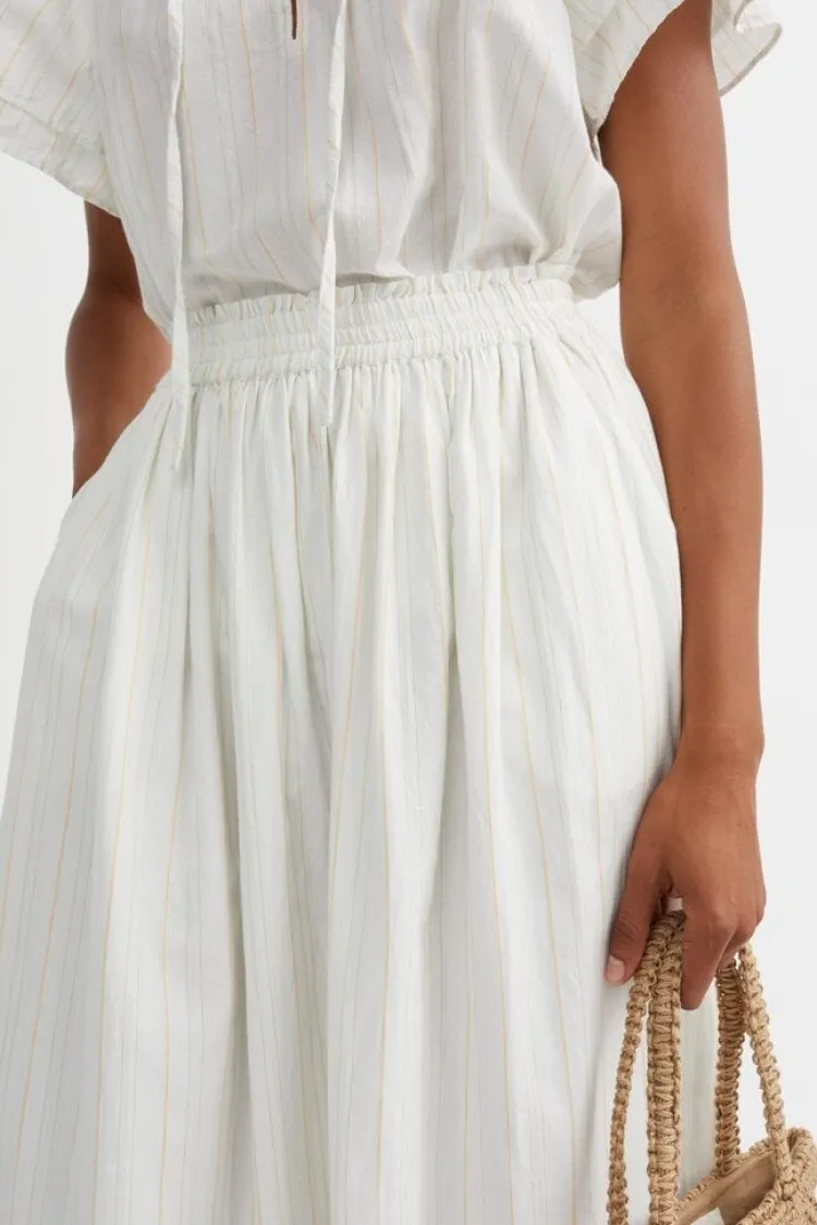 dagny_skirt_1.webp Skall Studio Dagny Skirt White+Yellow+Dobby+Stripe Clearance