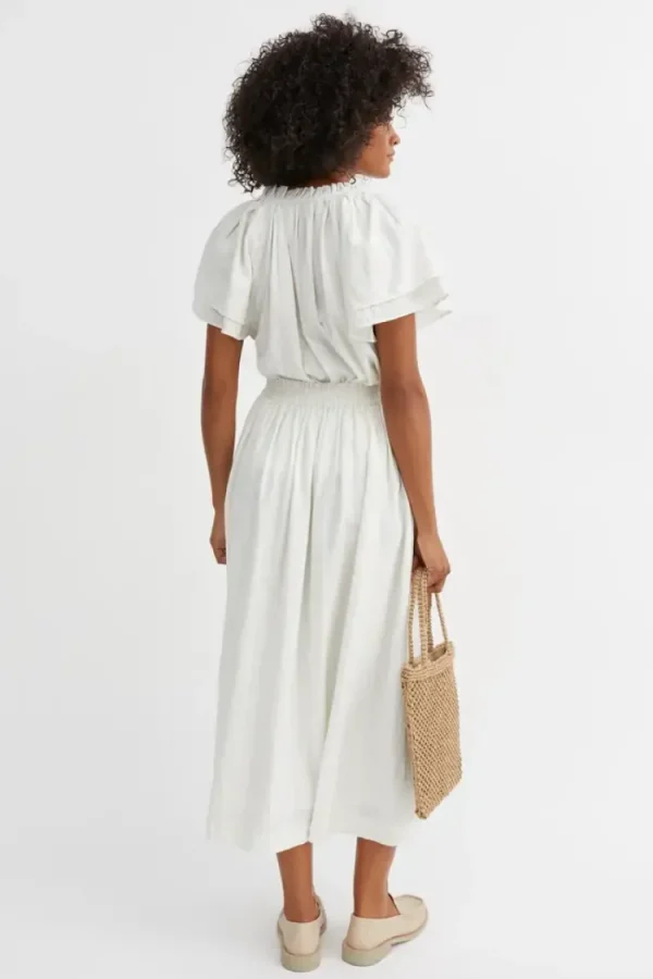 Skall Studio Dagny Skirt White+Yellow+Dobby+Stripe Clearance