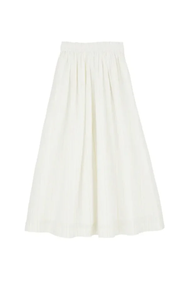 Skall Studio Dagny Skirt White+Yellow+Dobby+Stripe Clearance