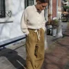 7115 Elastic Lantern Trouser Faded+Caramel Fashion