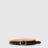 Selected Femme Feline slim leather belt black Best