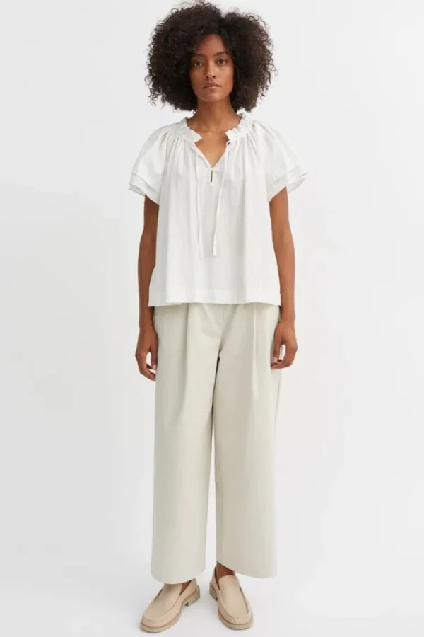 Skall Studio Grace Blouse White+Yellow+Dobby+Stripe Fashion