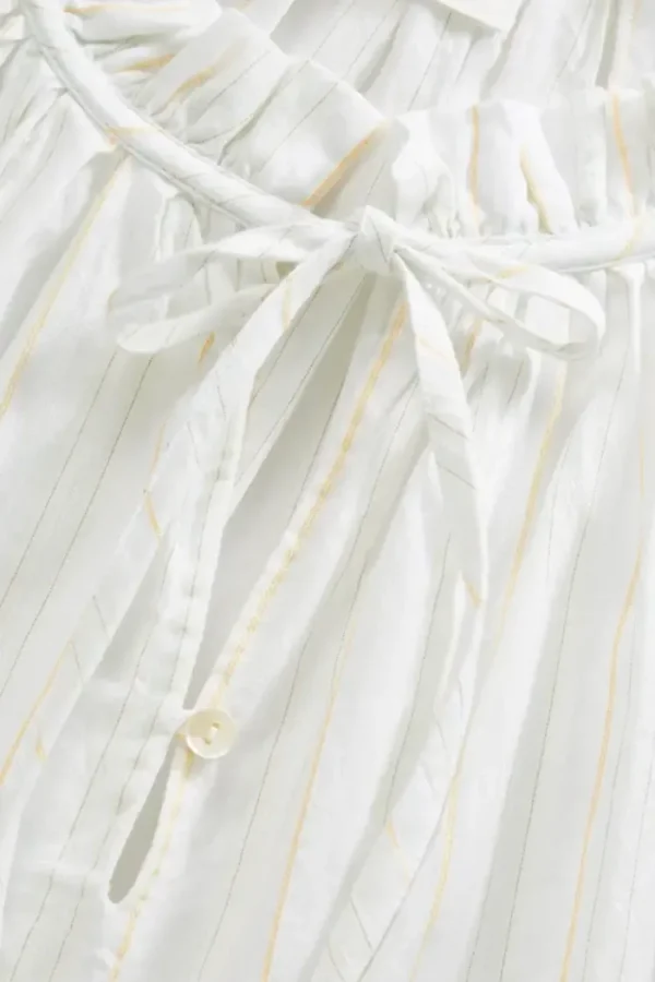 Skall Studio Grace Blouse White+Yellow+Dobby+Stripe Fashion