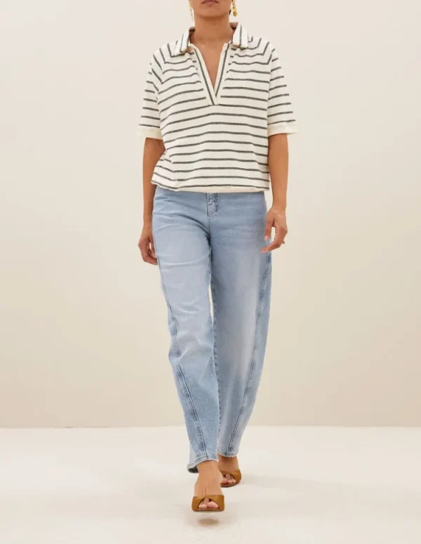 By Bar Harper Top Black+Breton+Stripe Clearance