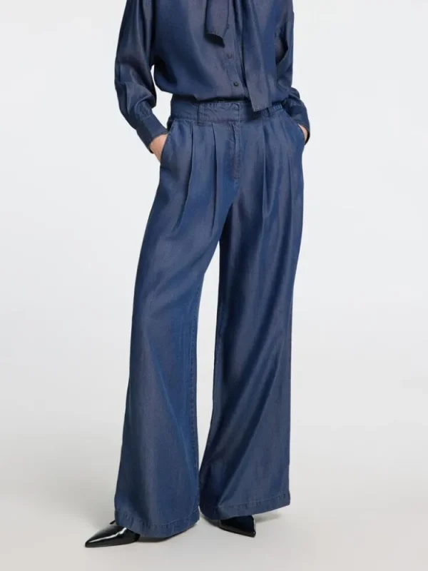 Selected Femme Janna Pants Dark+Blue Discount