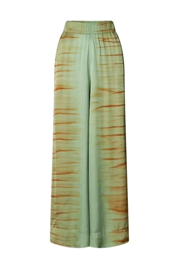 Rabens saloner Lenie Wide Pants Green+Combo Discount