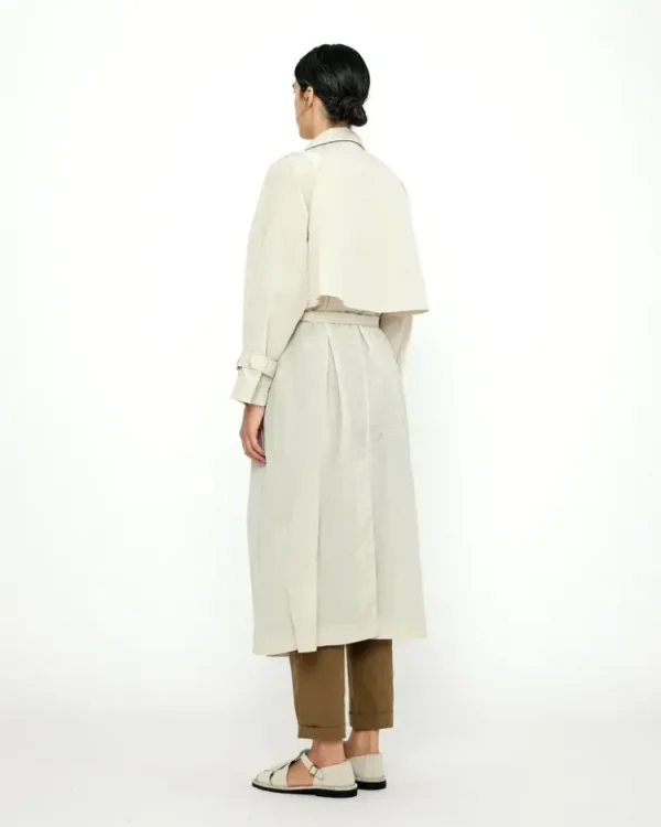 7115 Long Rain Trench Light+Gray Best
