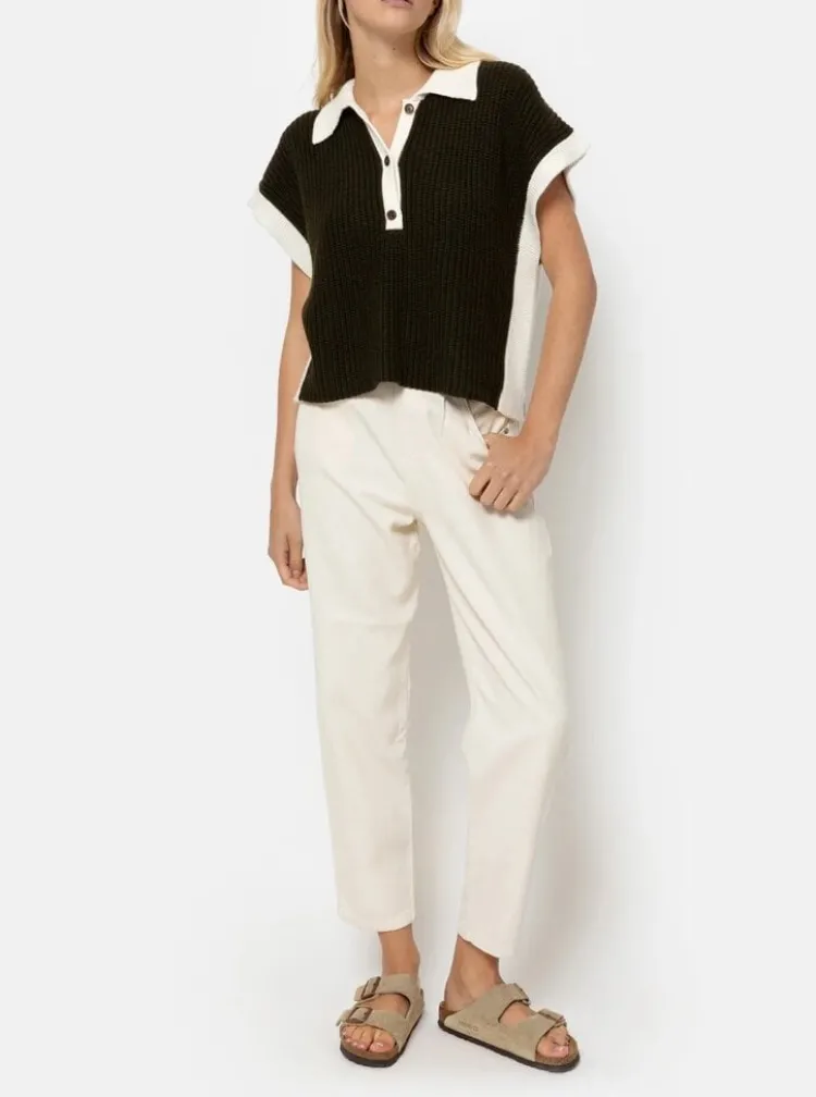 louchka_polo_sweater_2.webp Ame Antwerp Louchka Polo Sweater Navy+White Best