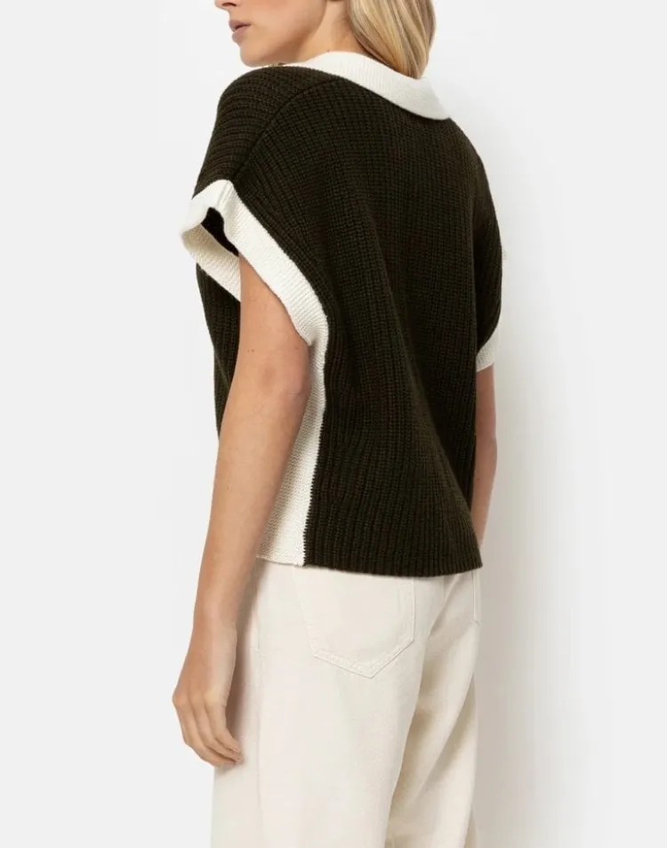 louchka_polo_sweater_3.webp Ame Antwerp Louchka Polo Sweater Navy+White Best