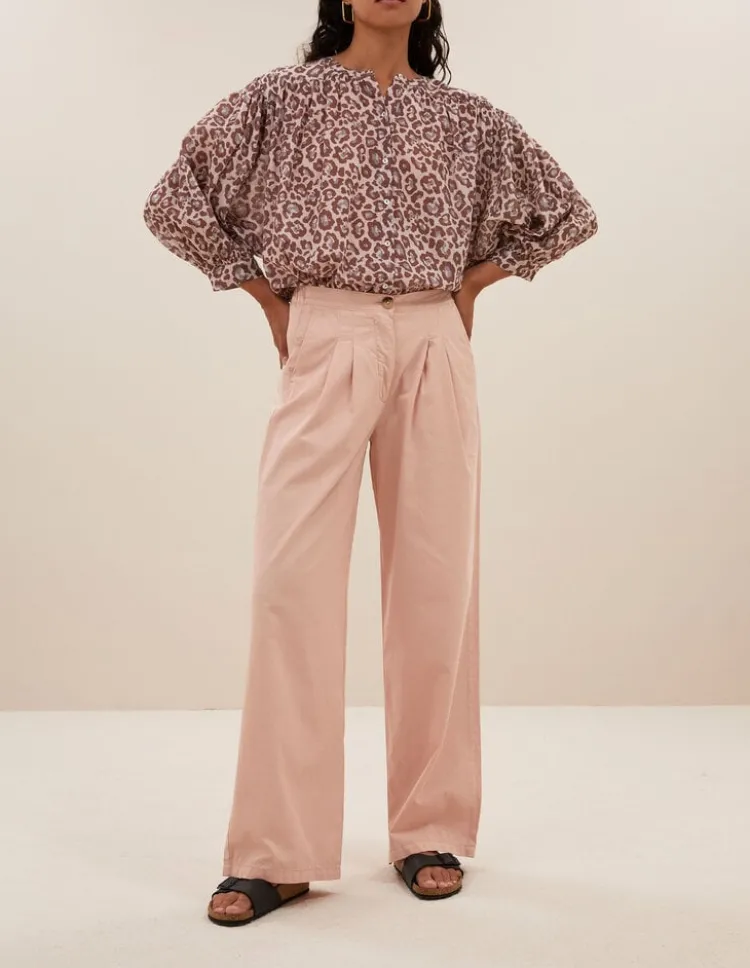 lucy_cheetah_blouse_0.webp By Bar Lucy Cheetah Blouse Pink+Cheetah+Print Sale