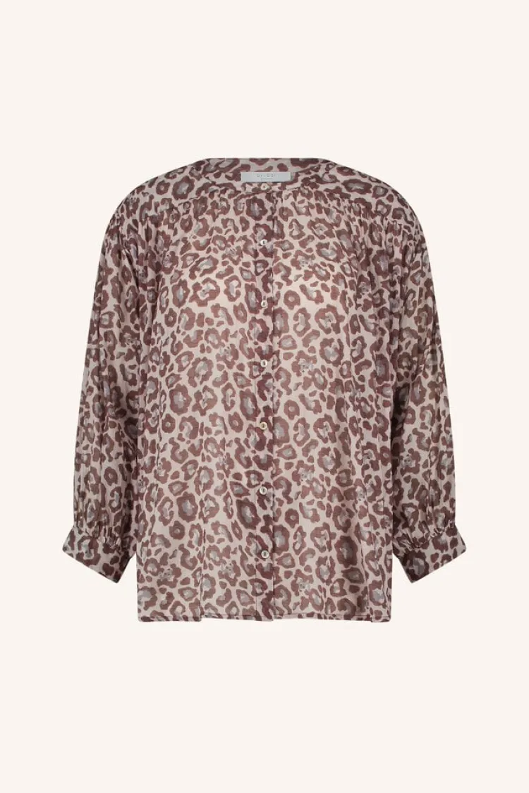 lucy_cheetah_blouse_1.webp By Bar Lucy Cheetah Blouse Pink+Cheetah+Print Sale