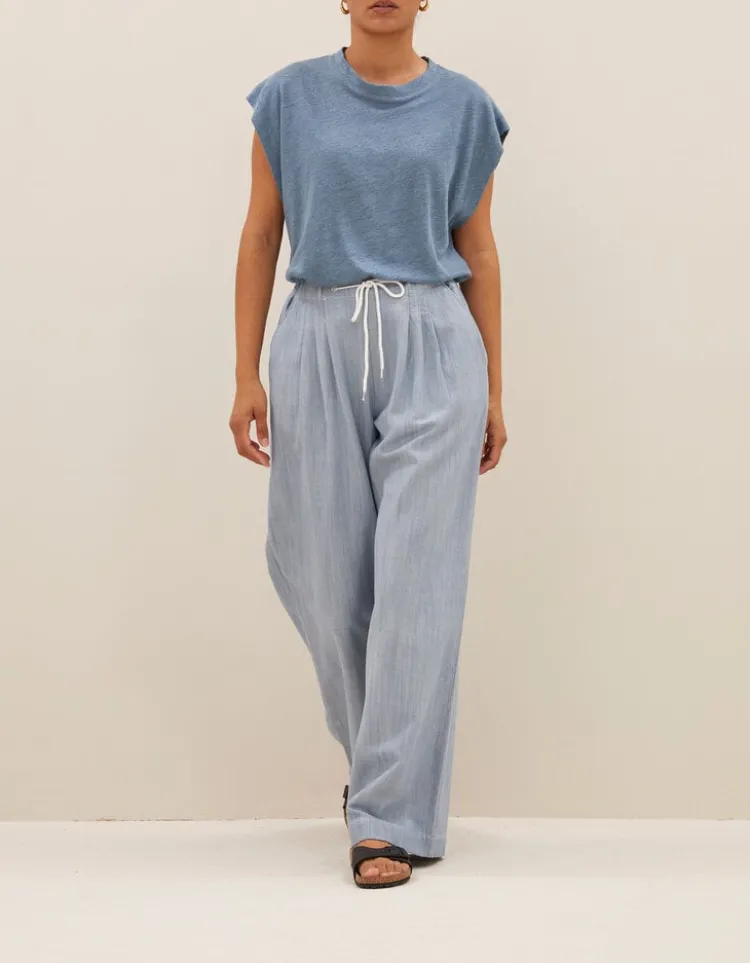 mason_linen_top_4.webp By Bar Mason Linen Top Blue+Stone Clearance