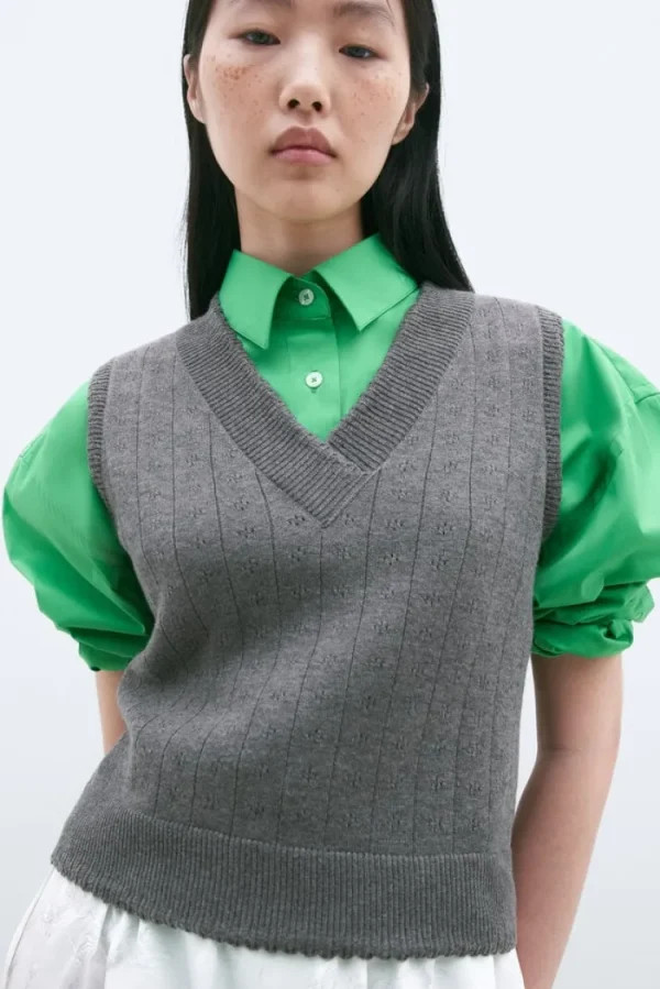 Cordera Merino Pointelle Waistcoat Discount