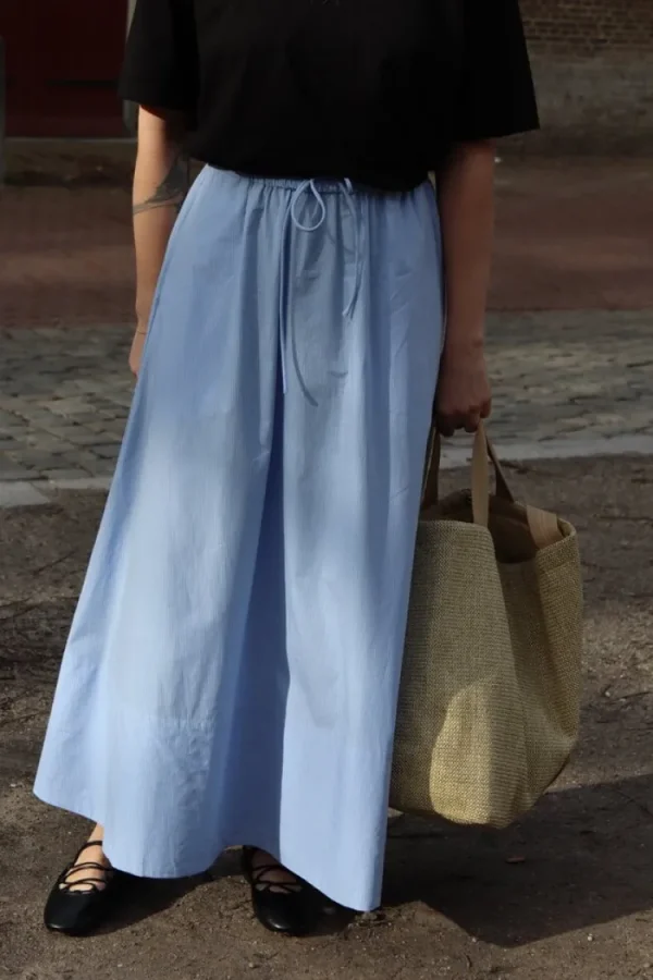 By Malene Birger Pheobes Skirt Blue+Iris+Stripe+Small Outlet