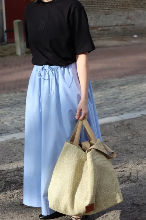 By Malene Birger Pheobes Skirt Blue+Iris+Stripe+Small Outlet