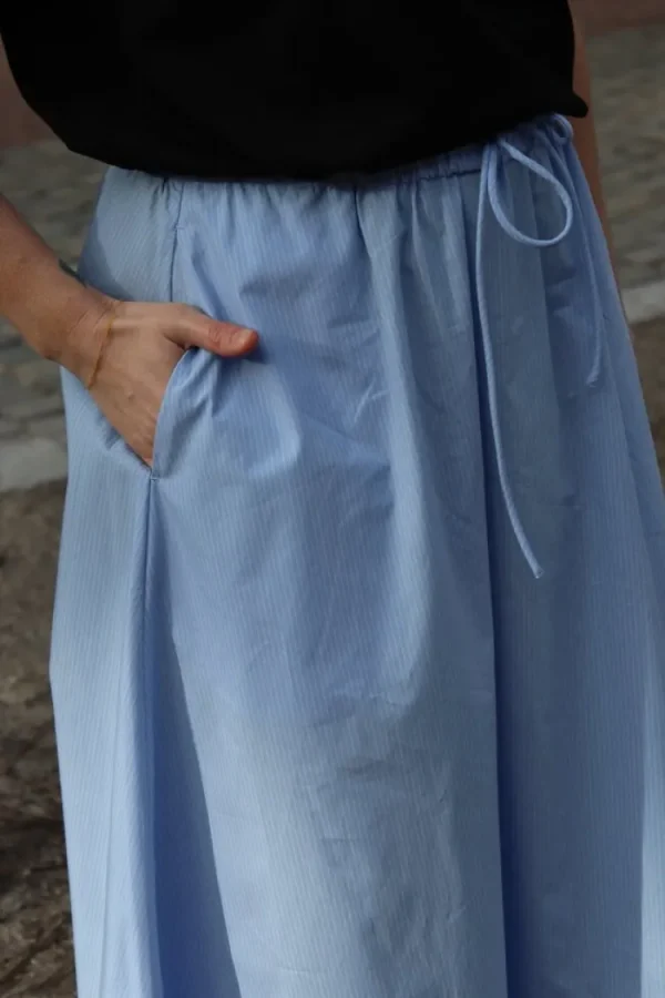 By Malene Birger Pheobes Skirt Blue+Iris+Stripe+Small Outlet