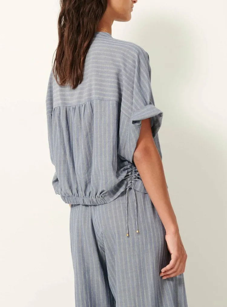 reva_blouse_1.webp Sessun Reva Blouse Chambray+Blue Fashion