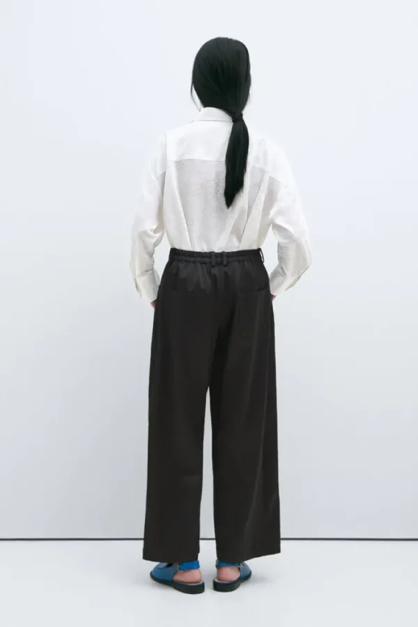 Cordera Satin Straight Pants Black Best