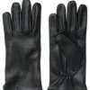 Selected Femme Marina Leather Glove Black Discount