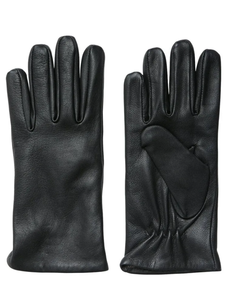 selected_femme_marina_lea_0.webp Selected Femme Marina Leather Glove Black Discount