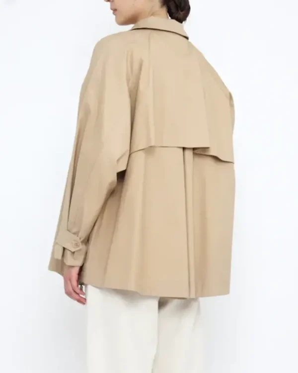 7115 Short Spring Trench Tan+Beige Clearance