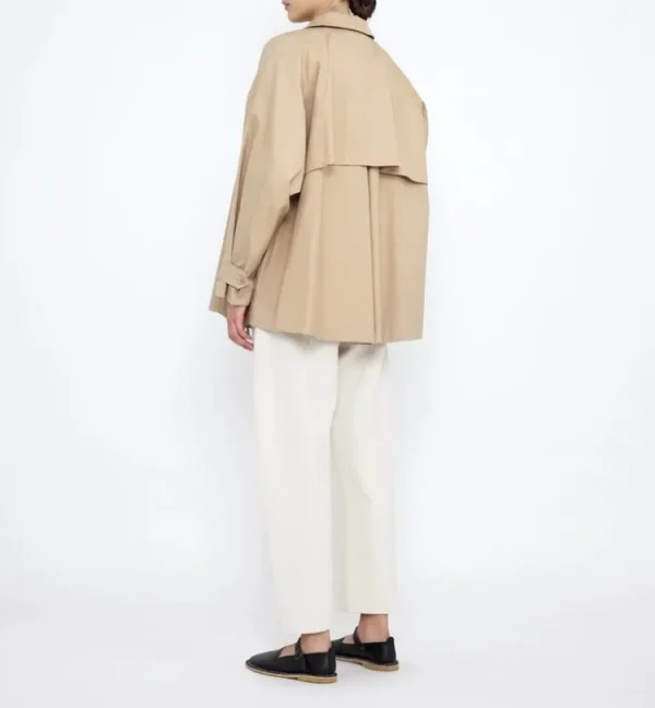7115 Short Spring Trench Tan+Beige Clearance