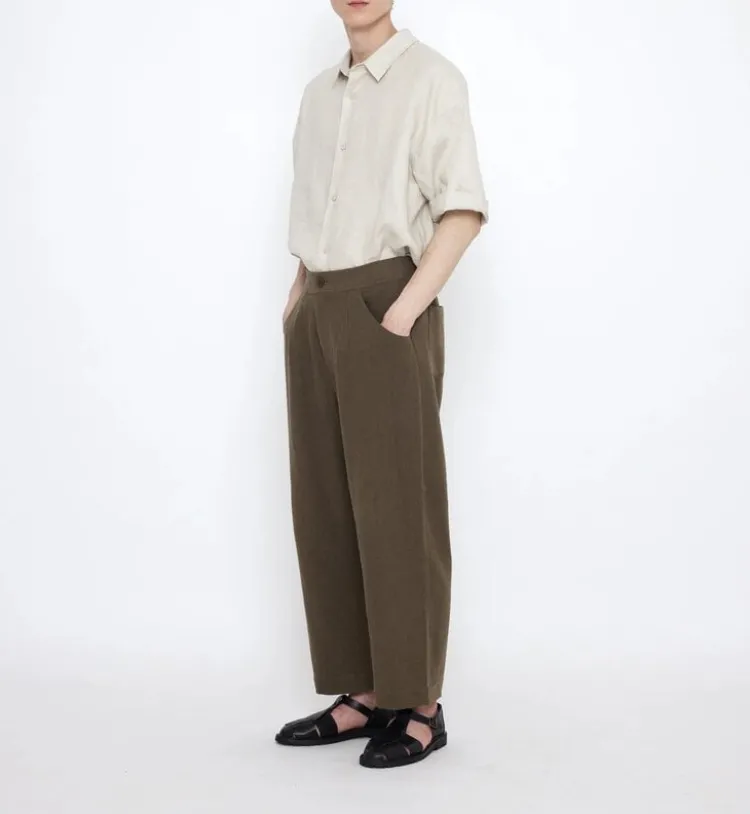 signature_curve_legged_tr_1.webp 7115 Signature Curve Legged Trouser Olive Outlet