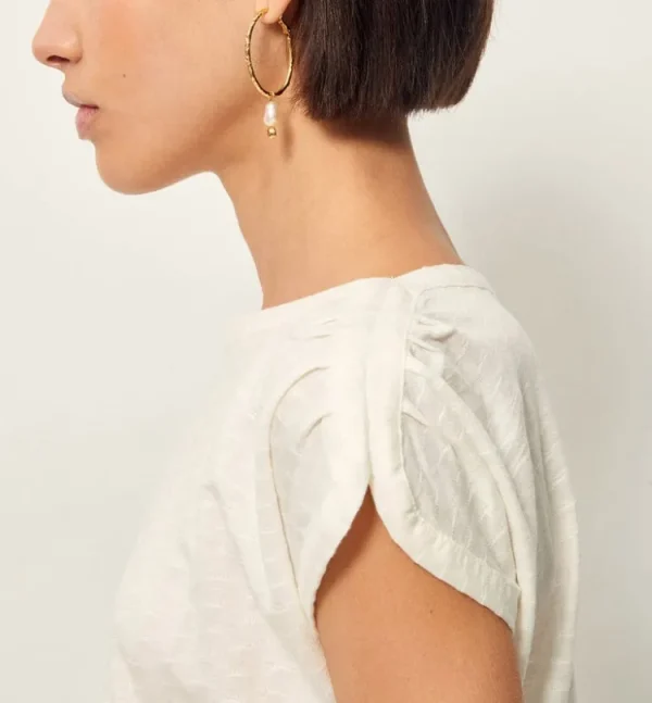 Sessun Sixtojacquard T-Shirt Fleur+de+Sel Discount