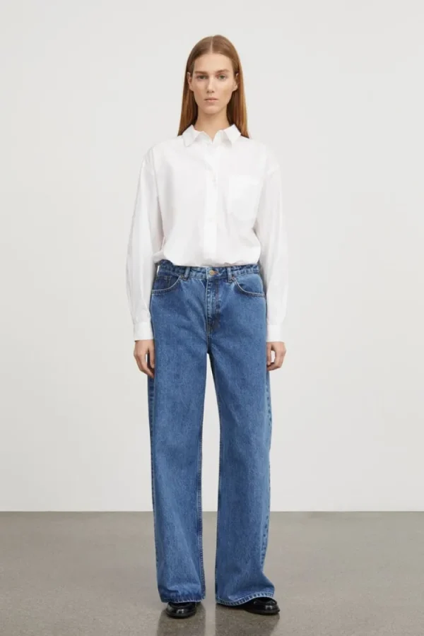Skall Studio Skall Willow Wide Jeans Washed+mid+blue Sale