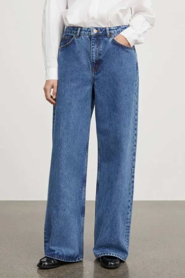 Skall Studio Skall Willow Wide Jeans Washed+mid+blue Sale