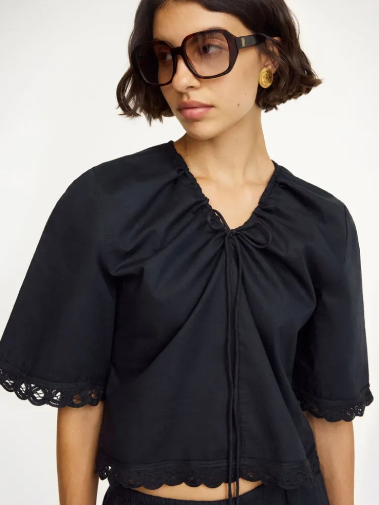 ulrikke_top_0.webp By Malene Birger Ulrikke Top Black Clearance