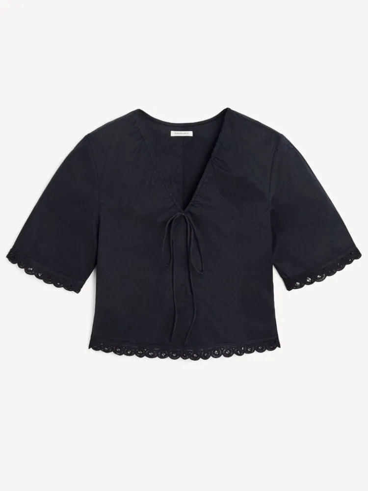 ulrikke_top_1.webp By Malene Birger Ulrikke Top Black Clearance