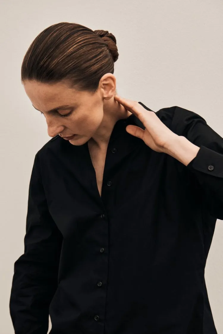 voltaire_poplin_shirt_2.webp Gris Voltaire Poplin Shirt Black Outlet