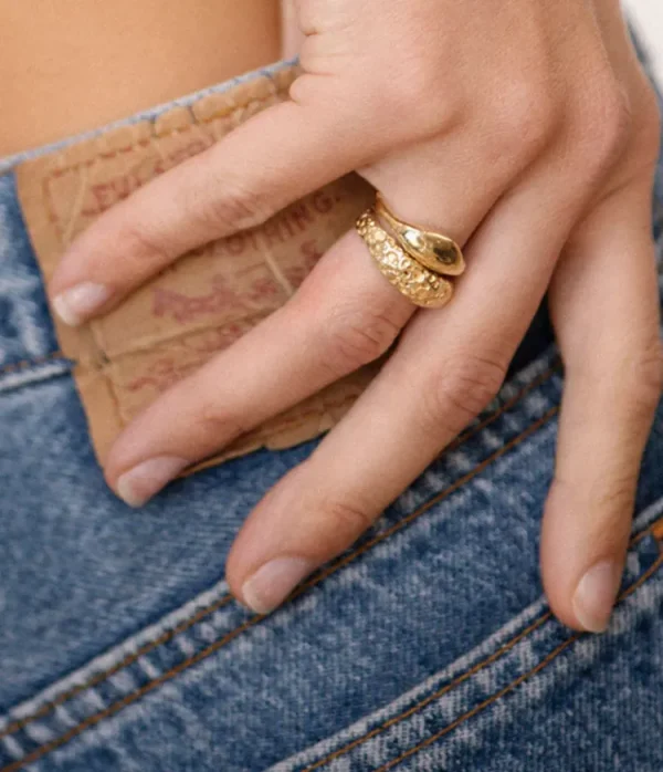 By1Oak Walk On By Ring Double+Gold+Plated Hot